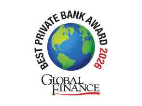 Best Private Bank in Saudi Arabia Award Image, showing the planet earth with the award name above, and award provider name below 