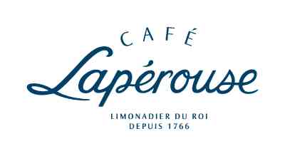 Cafe Laperouse logo showing the brand name written in blue