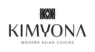 The image shows a logo with the name "Kimyona" written in black letters. The background is white