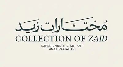 the image shows name brand Collection of Zaid  in black  ,and the background is beige