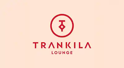the image shows name brand TRANKILA in red ,and the background is pink