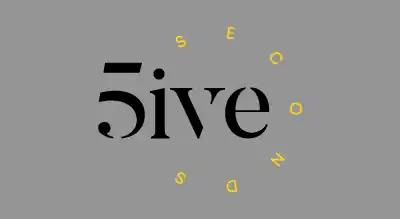 The image shows the 5&nbsp;Second&nbsp;Salon logo. The text is in black, , and the background is gray