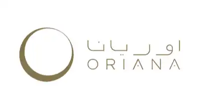 The image shows a logo with the name "Oriana Spa" written in gold letters.The background is white