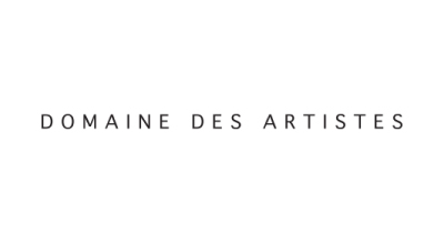 The image shows a logo with the name "DOMAINE DES ARTISTES" written in black letters. The background is white