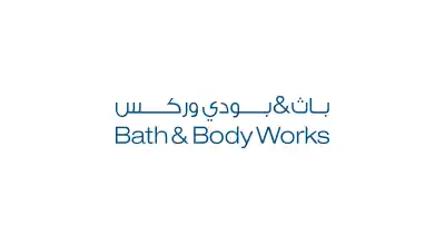 The image shows a logo with the name "Bath & Body Works " written in blue letters. The background is white