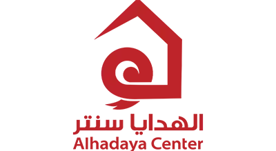 The image shows Alhadaya Center  in red .The background is white