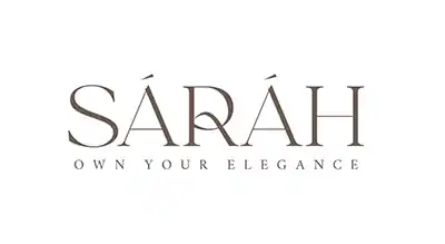 The image shows a brand name Sarah Line  in white with a black background