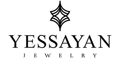 The image shows a logo with the name "Yessayan" written in black letters.The background is white