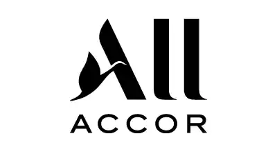 the logo has the store name Accor written in black color with  a white background 