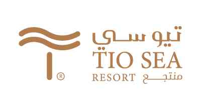 The image shows theTIO SEA RESORT logo. The text is in gold, , and the background is white