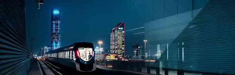 the image shows metro near the SAB tower 